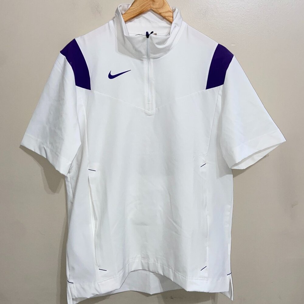 Nike Football Coach Performance Sideline Jacket White Purple DJ5113-104 Mens M